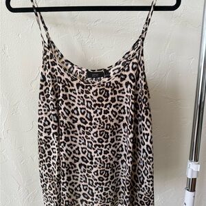 Essentials Black and Cream Leopard Print Camisole